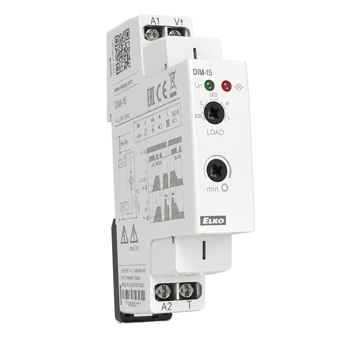 Stmívač DIM-15 230V - pohled na přístroj